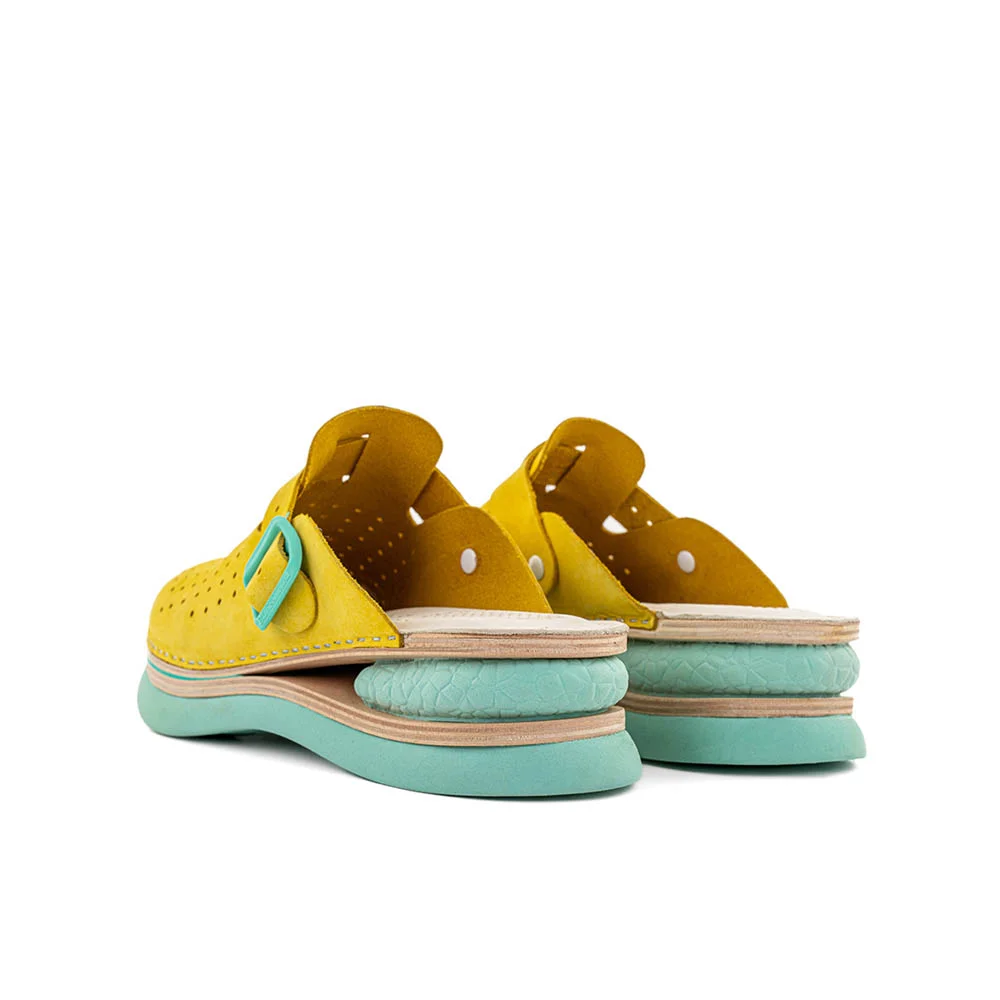 Biancomolina anatomska klompa žute sa zelenim đonom i zračnim jastučićem na webshopu HealthandBeauty.hr Biancomolina anatomska klompa žute sa zelenim đonom i zračnim jastučićem na webshopu HealthandBeauty.hr