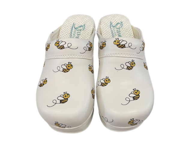 SU1347 AIR pčelice 2 StepUp klompe ‘Pčelica’ – lagani anatomski model s mikrofibrom i veselim printom pčelice, udobne i protuklizne.